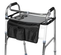 Trays for Walkers, Multifunctional Folding Walker Trays with Multi Pocket & Cup Holder, for Meals, Drinks, Reading