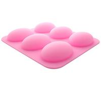 Traytastic! 6 Cavity Silicone Oval Mold for DIY Crafts & Soap Bar Making (Round, Pebble, Six)
