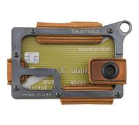 Trayvax Contour Minimalist Wallet Tactical Armor Steel Front Pocket RFID, Black | Tobacco Brown, Medium, Contour Wallet