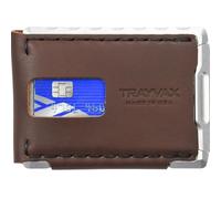 Trayvax Venture Billfold Wallet, Front Pocket Money and Credit Card Holder, Minimalist Slim Leather Metal Wallet for Men and Women, Raw Tumbled Frame and Frontier Brown Leather, Billfold
