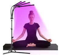 Trayvespace Red Blue Infrared Lamp, 415NM & 660NM & 850NM Near Infrared Light Lamp with Stand, 3Timer, 4 Heads Infrared Light