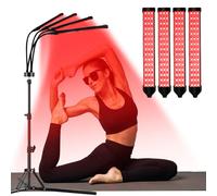 Trayvespace Red Light Lamp, 660nm & 850nm & 940nm Infrared Lamp with Timer, Brightness Adjustable, 360°Rotating Red Light (Black)