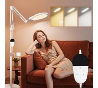 Trayvespace SAD Lamp 10000 Lux, 20W Light Therapy Floor Lamp, Shell-Shaped Daylight Lamp with 3 Colour Temperatures, 5 Brightness Levels, Timer & Adjustable Height (White)