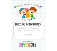 ¡Traza, Colorea y Aprende! Libro de Actividades de Vocabulario, psicomotricidad fina, atención y lenguaje | 3-6 años