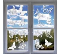 Traziewell Butterfly Window Stickers for Glass Static Window Clings Anti Collision Window Decals for Bird Strikes Prevention Stickers Stained Glass 0209