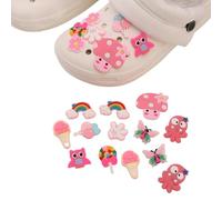Traziewell Charms for Clogs Mushroom Shoe Charm Pink 20 PCS Cute Different Shape Shoe Accessories for Girls Women Decoration 00510