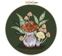 Traziewell Cross Stitch Kits for Adults Advanced Embroidery Starter Kit for Beginners Mushroom Pattern DIY Handmade Sewing Set with Embroidery Hoop and Needle Thread Instructions 0918
