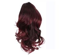 Traziewell Curly Hair Extensions Clip in Claw On Ponytail Extension Wavy Pony Tail Natural Fluffy Synthetic Hairpieces for Women Red, 0907