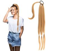 Traziewell Hair Braids Ponytail Extension Long Braided Straight Wrap Around Pony Tail Synthetic Hairpieces with Hair Tie for Women 0414