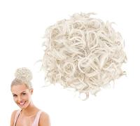 Traziewell Hair Bun Extensions for Women Clip in Messy Bun Short Curly Ponytail Extension Elastic Drawstring Hair Pieces for Ladies Natural Synthetic Chignons Afro Puff 0832
