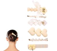 Traziewell Hair Pins Beads Small Hair Clip Gold Metal Small Hair Clips Cute Fashionable Hair Accessories for Hair Clips Cute Hair Clip Set Non-Slip 0829