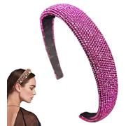 Traziewell Hairbands Women Vintage Rhinestone Crystal Hairband Sparkle Diamond Headband Wide Hair Hoop Party Wedding Headbands Hair Accessories for Girls Pink, 3215