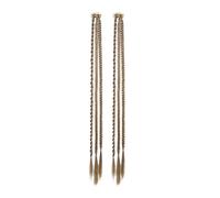 Traziewell Long Plait Hair Extension Brown Hair Extensions Clip in Two Piece Long Straight Synthetic Hairpieces 0136