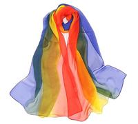 Traziewell Rainbow Scarf Womens Chiffon Scarves Bridesmaid Wedding Wrap Shawl Ladies Scarfs Long Evening Wedding Oversized Scarves 2525