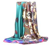 Traziewell Silk Head Scarf for Sleeping Womens Scarves Hijab Square Scarves 35" Bandanas Ladies Scarfs 3924