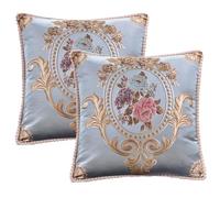 Traziewell Sky Blue Cushion Covers Pack of 2 Soft Decorative Square Throw Pillow Case Cushion Cover for Livingroom Sofa Bedroom with Invisible Zipper 48cm x 48cm 19x19 Inches 00108