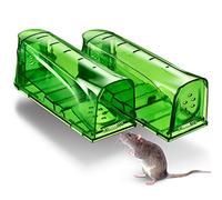Trazon Humane Mouse Traps Catch and Release That Work - Mouse Traps No Kill - Live Mouse Traps - Reusable Mouse Traps for House,Garage,Outside,Small Mice,Multiple Mice - 2 Pack