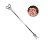 TRBR 16G Industrial Piercing Jewelry Surgical Steel, Industrial Bar Piercing, Black and Silver Industrial Jewelry for Women and Men, Goth Heart Key Arrow Scissors Style, 16G-38mm, Surgical Stainless