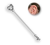 TRBR 16G Industrial Piercing Jewelry Surgical Steel, Industrial Bar Piercing, Black and Silver Industrial Jewelry for Women and Men, Goth Heart Key Arrow Scissors Style, 16G-38mm, Surgical Stainless