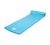 TRC Recreation Splash 1.25 Inch Thick Foam Swimming Pool Float Mat Large Adult Lounger with Built-in Roll Pillow Marina Blue