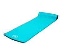 TRC Recreation Splash 70 Inch Foam Raft Lounger Swimming Pool Float Mat with Roll Pillow for Poolside, Lake, and Beach, Tropical Teal Blue