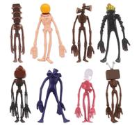 TRCHLBB 8 Pcs Horror Action Figures Set,Horror Head Toy,Cartoon Head Cake Topper,Realistic Urban Legend Monster Model Doll Ornament,Kids Birthday Cake Decoration Cartoons Cake Topper Party Decoration
