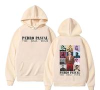 Trconk Actors Pedro Pascal Unique Fashion Hoodies Vintage Style Pullover Sweatshirt Men Women Casual Oversized Long Sleeve Tops Streetwear-Khaki||L