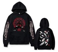 Trconk Anime Hellsing Ultimate Printed Graphic Hoodies Fashion Vintage Oversized Pullover Sweatshirt Casual Neutral Long Sleeve Tops Streetwear-Black||M