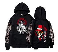 Trconk Anime Hellsing Ultimate Vintage Printed Pullover Hoodies Men Women's Vintage Oversized Long Sleeve Sweatshirt Neutral Tops Streetwear-Black||S