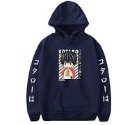 Trconk Anime Hoodie Kotaro Lives Alone Cute Funny Hoodie Fashion Long Sleeve Pullover Casual Sweatshirt Loose Couple Sweatshirt Male and Female Same Model XXS~3XL-blue||S