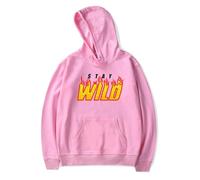 Trconk Ben Azelart Stay Wild Merch Hoodies Drawstring Pocket Printed Long Sleeve Sweatshirts Unisex Couple Pullover Hoodies For Men Women XS~4XL-pink||XL
