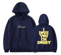 Trconk Gracie Abrams I Love You I'm Sorry Hoodie Men Women Unisex Fashion Long Sleeve Hoodies Casual Oversized Pullover Sweatshirts XS~4XL-blue||S