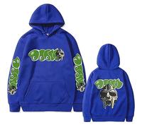 Trconk Hip Hop Rapper Mf Doom Printed Unique Hoodie Casual Oversize Sweatshirt Neutral Fashion Vintage Long Sleeve Pullover Streetwear-blue||XXS