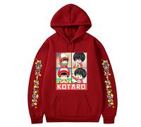 Trconk Hoodie Kotaro Lives Alone Manga Hoodie Long Sleeve Pullover Street Harajuku Cartoon Oversized Sweatshirt Fashion Loose Sweatshirt Unisex XXS~3XL-Red||S