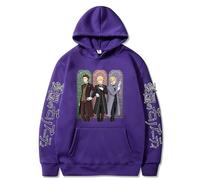Trconk Hoodies Anime Moriarty The Patriot Printed Graphics Long Sleeve Sweatshirts Men's Women's Autumn Winter Casual Loose Pullover Tops-Purple||S