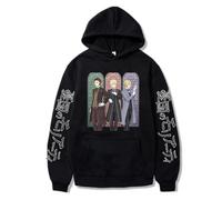 Trconk Hoodies Anime Moriarty The Patriot Printed Graphics Long Sleeve Sweatshirts Men's Women's Autumn Winter Casual Loose Pullover Tops-Black||L