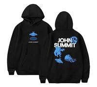 Trconk Hoodies John Summit Comfortable Versatile Long Sleeve Hoodie Sweatshirts Streetwear Women Men Hip Hop Fashion Pullovers Tops-Black||S