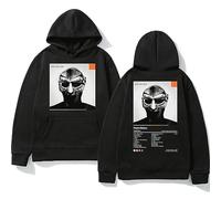 Trconk Hoodies Mf Doom Double Sided Printed Tops Men Women Harajuku Streetwear Fashion Sweatshirt Autumn Winter Hip Hop Neutral Long Sleeve Pullovers-Black||L