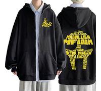 Trconk Hoodies MF Doom Neutral Couple Zipper Hoodie Hooded Sweatshirts Men's Women's Hip Hop Oversized Long Sleeve Coats Tops XXS~4XL-Black||XXL