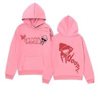 Trconk Hoodies Mf Doom Printed Graphic Long Sleeve Pullover Mens Womens Hip Hop Fashion Long Sleeve Sweatshirts Unisex Streetwear-Pink||M