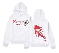 Trconk Hoodies Mf Doom Printed Graphic Long Sleeve Pullover Mens Womens Hip Hop Fashion Long Sleeve Sweatshirts Unisex Streetwear-White||M
