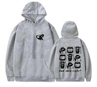 Trconk Hoodies Olivia Rodrigo Unisex Butterfly Print Hoodie Casual Hip Hop Streetwear Harajuku Sweater Handsome Long Sleeve Pullover Autumn Winter-Grey||XS