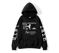 Trconk Hoodies Serial Experiments Lain Hoodies Long Sleeve Sweatshirts Men's Women's Anime Printed Pullovers Manga Cartoon Casual Neutral Sweatshirts Tops XXS~3XL-Black||XL