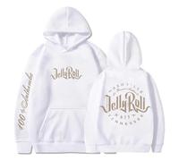 Trconk Jelly Roll Logo Hoodie Hip Hop Printed Pullover Sweatshirts Men Women Casual Unisex Oversized Long Sleeve Hoodies Streetwear XXS~4XL-White||L