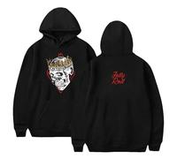 Trconk Jelly Roll Skull King Hoodie Unisex Long Sleeve Pullover Loose Sweatshirts Women Men Casual Individuality Couple Hoodies XXS~4XL-Black||XL