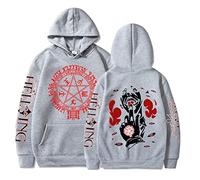 Trconk Personalities Hoodies Hellsing Ultimate Anime Print Hoodies Men Women Fashion Oversized Casual Sweatshirt Harajuku Neutral Long Sleeve Pullover XXS~4XL-Grey||L