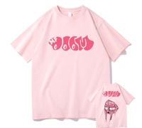 Trconk Rapper Mf Doom Double Sided Graphic T-Shirts Loose Hip Hop Tops Men Women Cotton Neutral Short Sleeve XXS~4XL-Pink||XXL