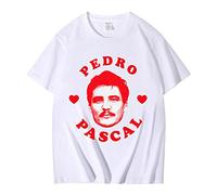 Trconk T-shirts Pedro Pascal Printed Casual T-shirts Short Sleeve Men's Women's Street Fashion Loose Neutral Short sleeves Tops XXS~4XL-White||S