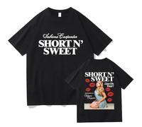 Trconk T-Shirts Sabrina Carpenter Unisex Oversized Short Sleeves Cotton Streetwear Top Summer Casual T-Shirt for Men Women XS~4XL-Black||s