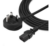 TRD UK Kettle Lead Power Lead 0.5M, 1M, 3M & 5M 3 pin power cable for TV, pc, monitor, plug, printers power cord (2M Braided)
